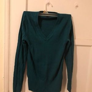 Tommy Hilfiger Dark Teal Ribbed Sweater, Large